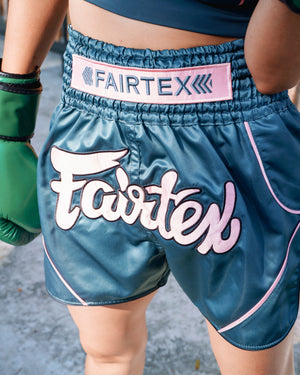 Fairtex Athletic Muay Thai Shorts - Arokaya Special - Aqua Bloom