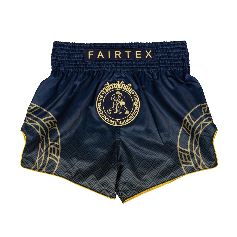 Fairtex x Rajadamnern Muay Thai Shorts - Navy Blue/Gold BS-RAJ01