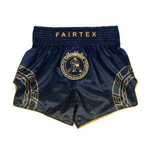 Fairtex x Rajadamnern Muay Thai Shorts - Navy Blue/Gold BS-RAJ01