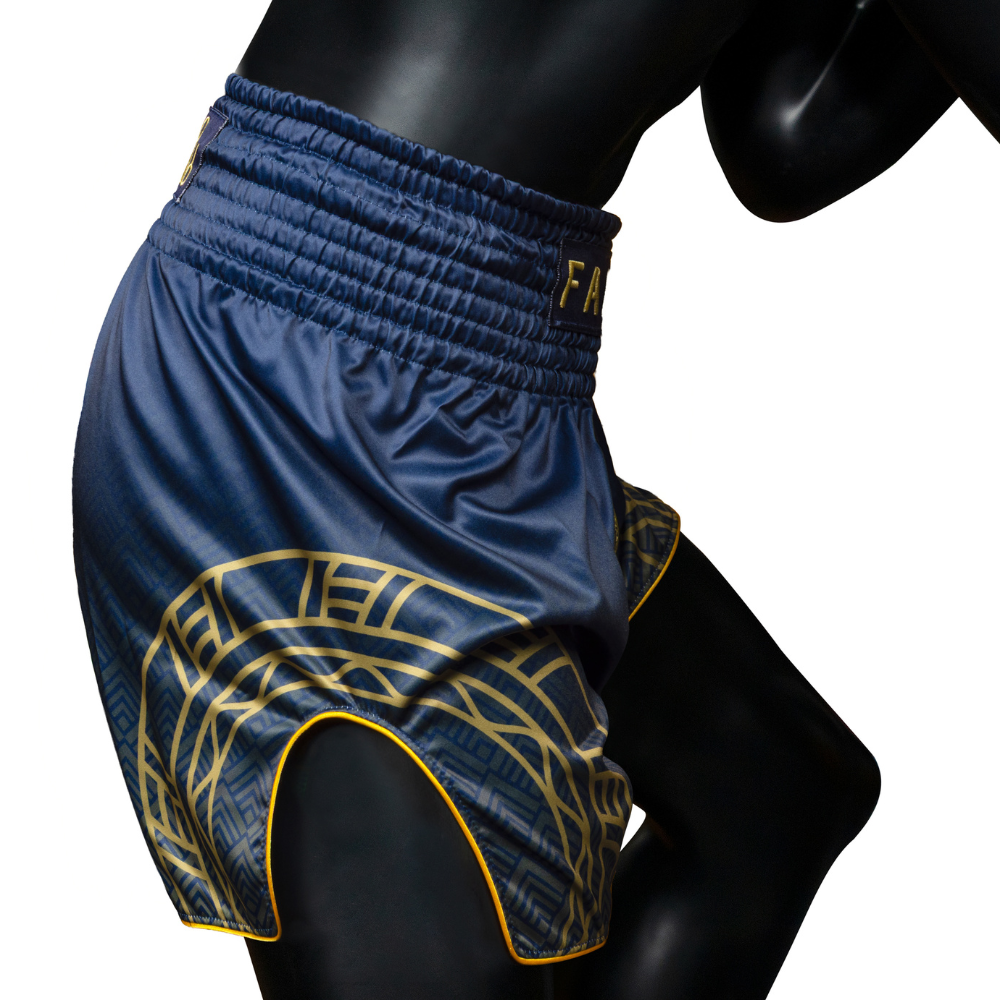 Fairtex x Rajadamnern Muay Thai Shorts - Navy Blue/Gold BS-RAJ01