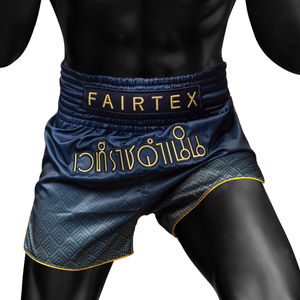 Fairtex x Rajadamnern Muay Thai Shorts - Navy Blue/Gold BS-RAJ03