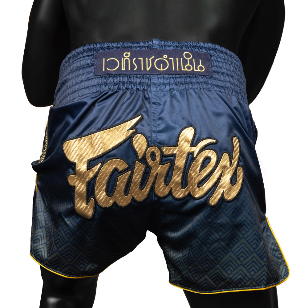 Fairtex x Rajadamnern Muay Thai Shorts - Navy Blue/Gold BS-RAJ03