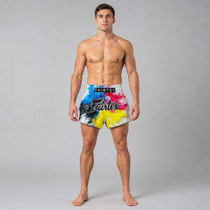 กางเกงมวยไทย Fairtex Muay Thai Shorts - BS1937 White Acid Jazz