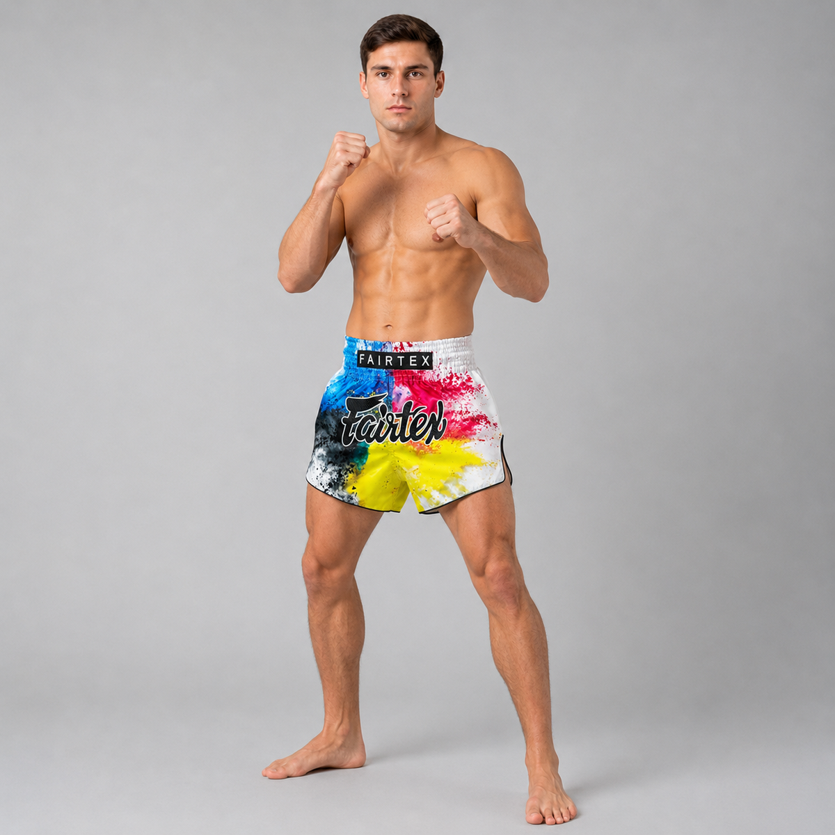 กางเกงมวยไทย Fairtex Muay Thai Shorts - BS1937 White Acid Jazz