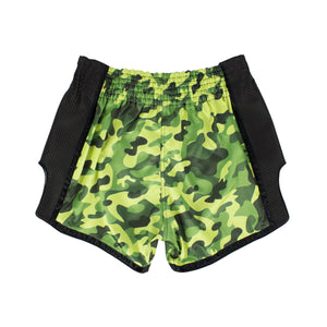 กางเกงมวยไทยขาสั้น - BS1710 Camo สีเขียว