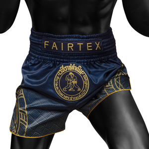 Fairtex x Rajadamnern Muay Thai Shorts - Navy Blue/Gold BS-RAJ01