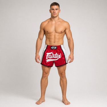 Muay Thai Shorts - BS1704 Red/White