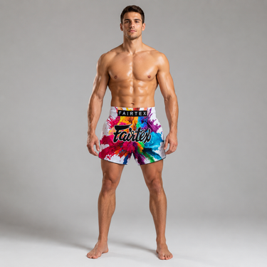 Fairtex Muay Thai Shorts - BS1939 White Funky Soul
