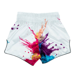 กางเกงมวยไทย Fairtex Muay Thai Shorts - BS1939 White Funky Soul