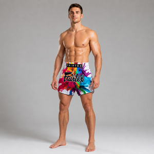 กางเกงมวยไทย Fairtex Muay Thai Shorts - BS1939 White Funky Soul