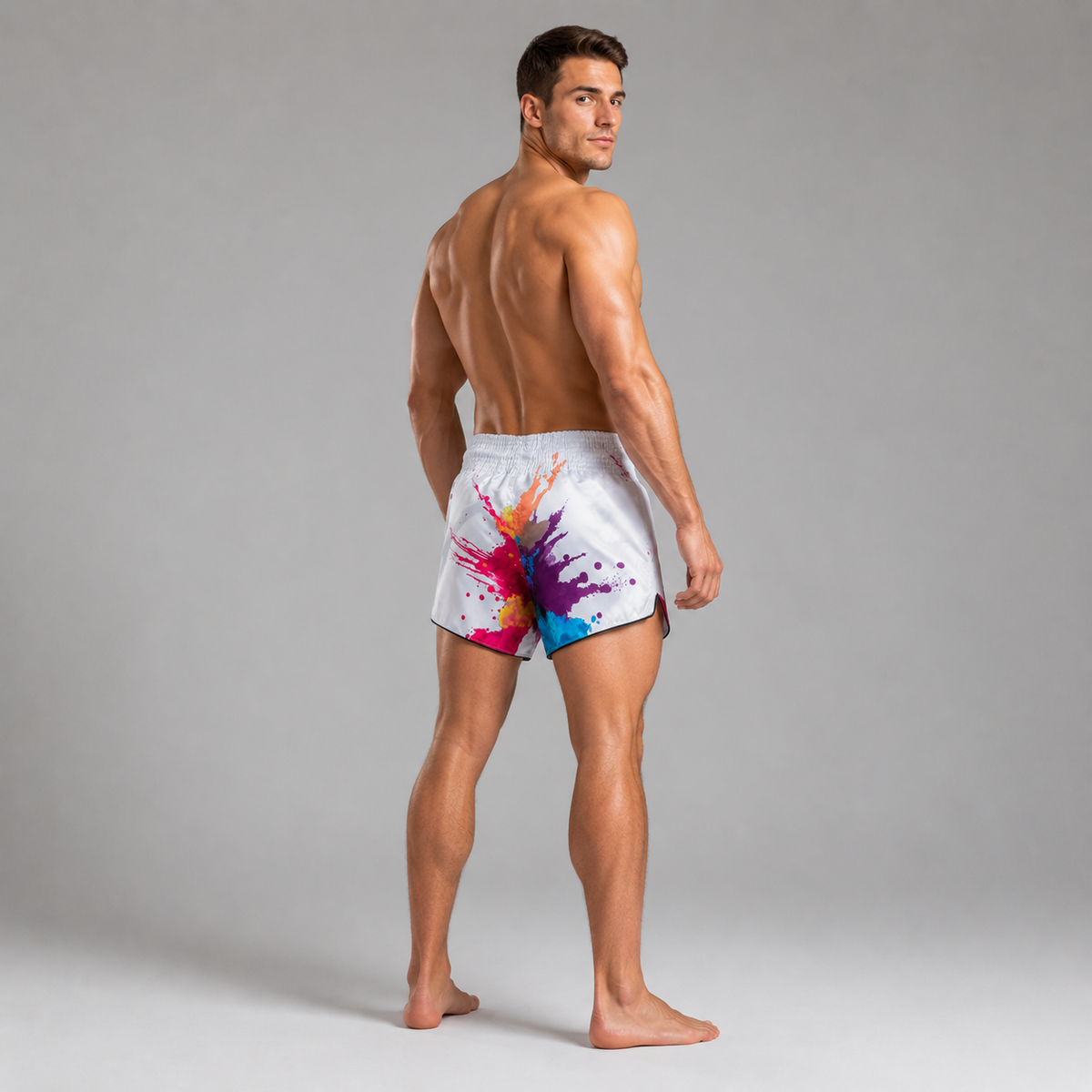 กางเกงมวยไทย Fairtex Muay Thai Shorts - BS1939 White Funky Soul