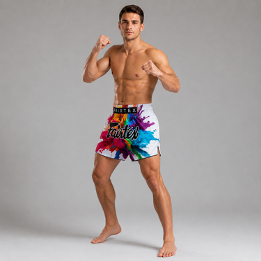 Fairtex Muay Thai Shorts - BS1939 White Funky Soul