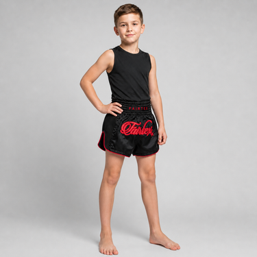 กางเกงชกมวยสำหรับเด็ก Fairtex - BSK2104 "Midnight Red"