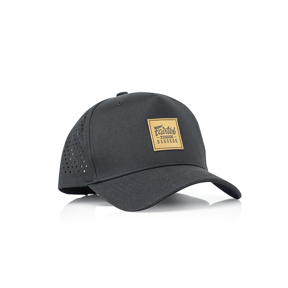 Fairtex Trucker Cap - Black with Leahter Logo