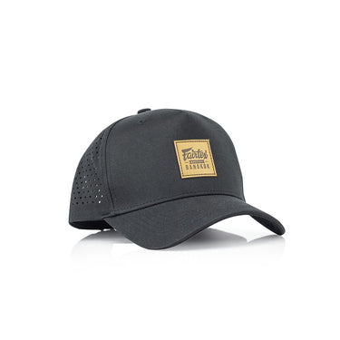 Fairtex Trucker Cap - Black with Leahter Logo