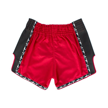 กางเกงมวยไทยขาสั้น - BS1703 สีแดง/ดำ 