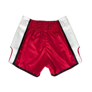 กางเกงมวยไทยขาสั้น - BS1704 สีแดง/ขาว 